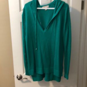 Michael Kors open knit hooded sweater